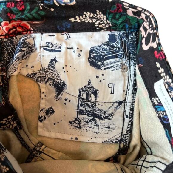 Pilcro by Anthro Pants Women's Sz 27 Mid Rise Skinny Coquette Floral Stretch - Picture 8 of 11